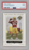 Aaron Rodgers from the 2005 Topps set graded by PSA and given an overall grade of 9.