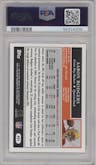 Aaron Rodgers from the 2005 Topps set graded by PSA and given an overall grade of 9.
