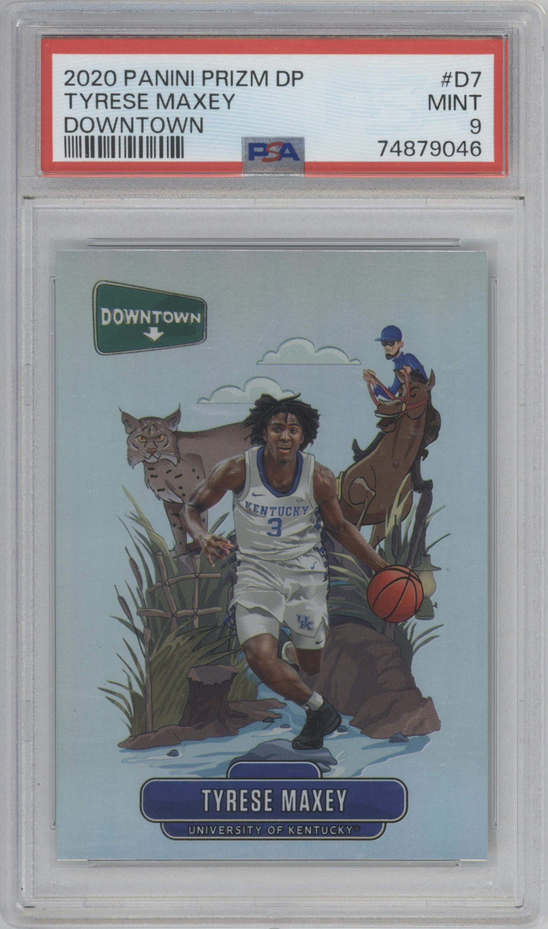 Tyrese Maxey from the 2020-21 Panini Prizm Draft Picks set graded by PSA and given an overall grade of 9.