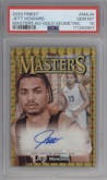 Jett Howard from the 2023-24 Finest set featuring a Gold Geometric Refractor parallel graded by PSA and given an overall grade of 10.