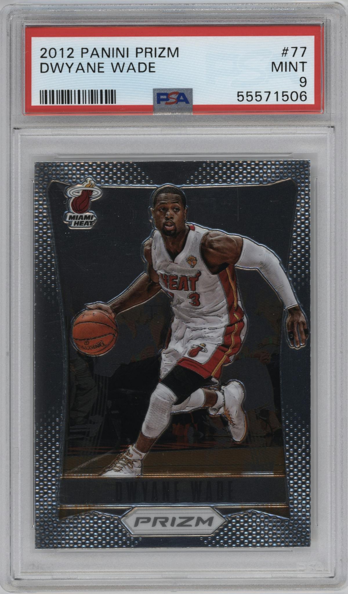 Dwyane Wade from the 2012-13 Panini Prizm set graded by PSA and given an overall grade of 9.
