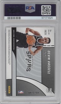 Devin Vassell from the 2020-21 Panini Revolution set featuring a Fractal parallel graded by PSA and given an overall grade of 9.