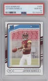 Jayden Daniels from the 2024 Donruss set graded by PSA and given an overall grade of 10.