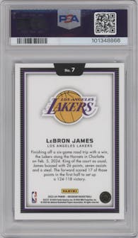 LeBron James from the 2023-24 Panini Obsidian set graded by PSA and given an overall grade of 9.