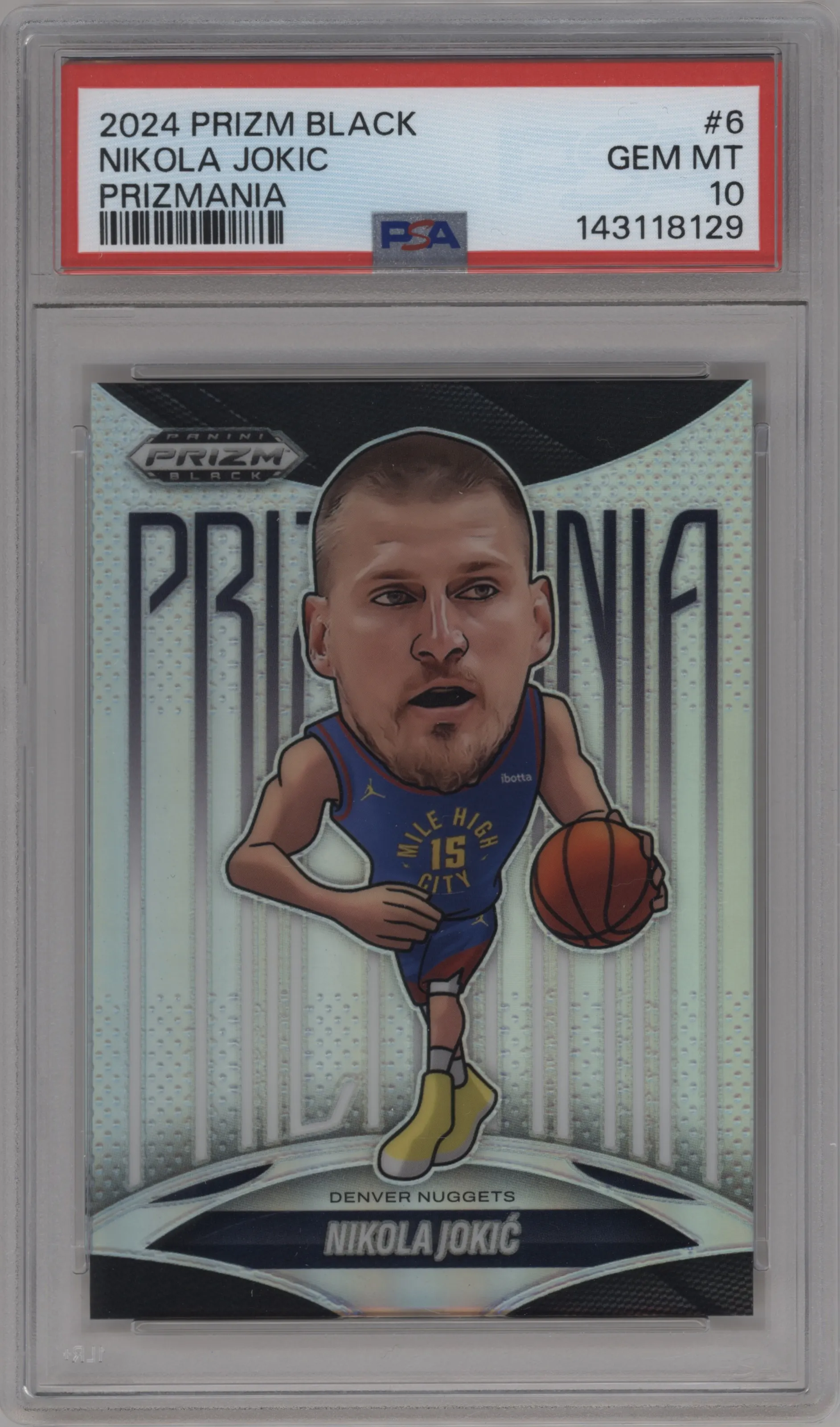 2024 Panini Prizm Black Prizmania Nikola Jokic #6 PSA 10