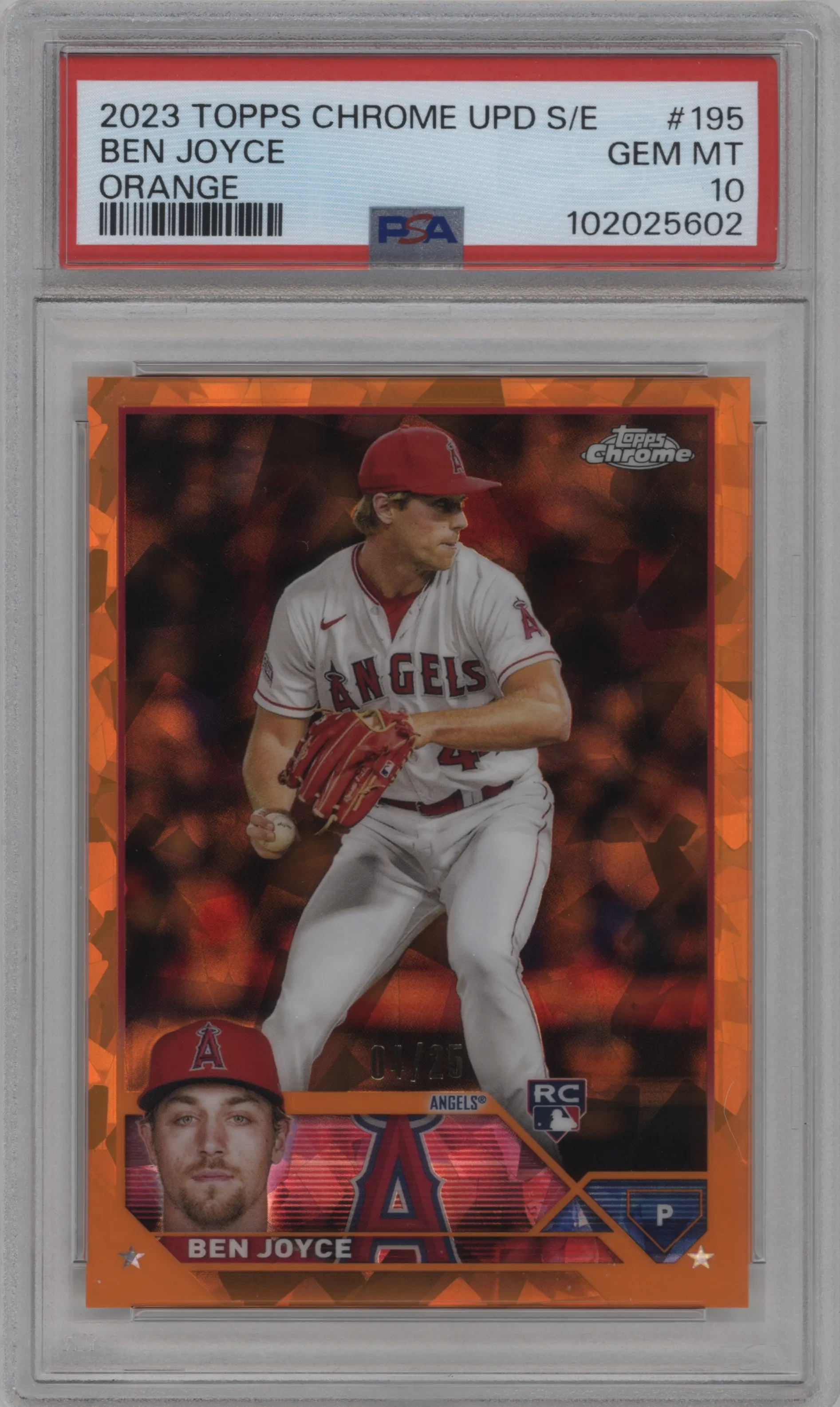 2023 Topps Chrome Update Series Sapphire Edition Ben Joyce Orange PSA 10