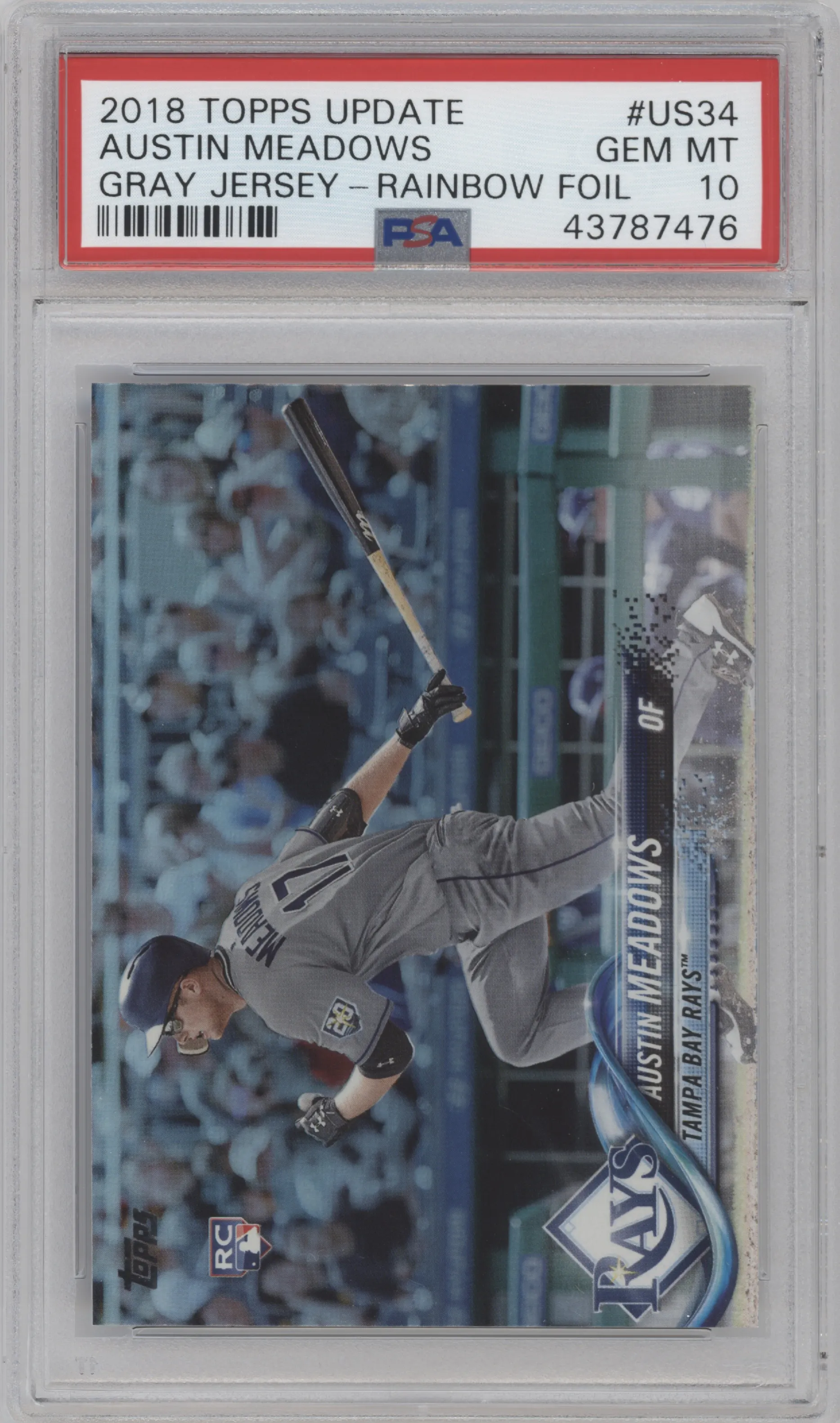 2018 Topps Update Austin Meadows Rainbow Foil #US34 PSA 10