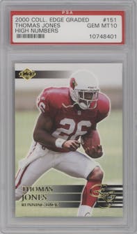 Thomas Jones from the 2000 Collector's Edge EG set graded by PSA and given an overall grade of 10.