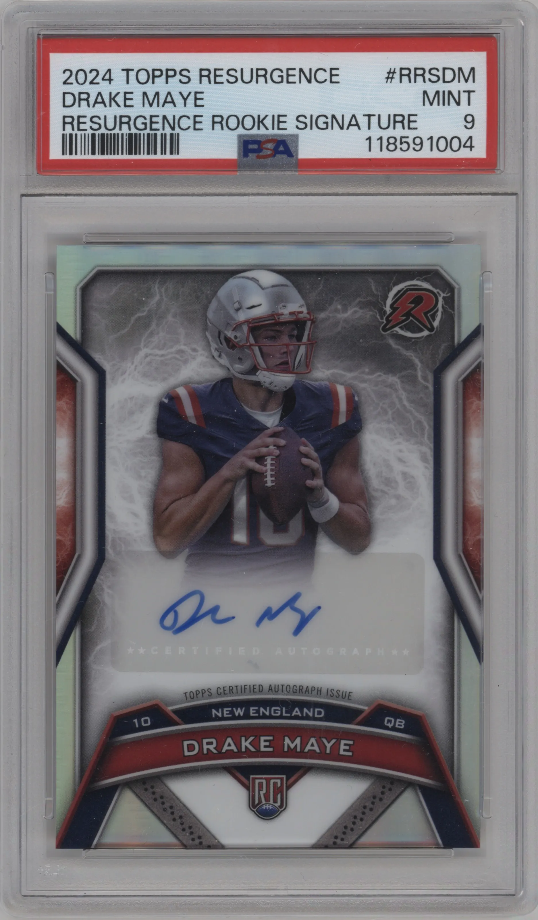 2024 Topps Resurgence Res.Rke.Sig. Drake Maye #RRS-DM PSA 9