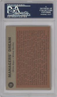 Mickey Mantle/Willie Mays from the 1962 Topps set graded by PSA and given an overall grade of 6.