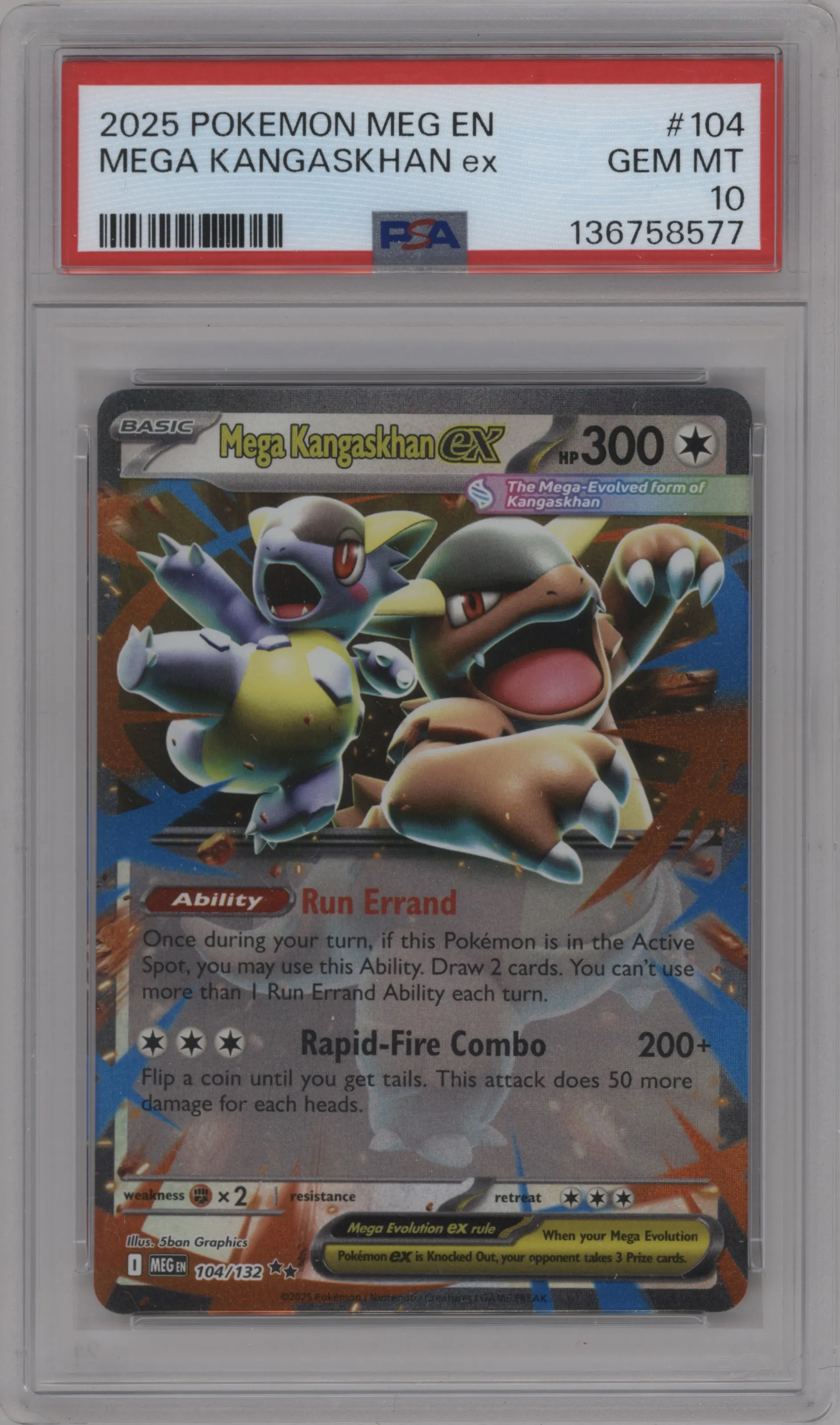 2025 Pokemon Mega Evolution Mega Kangaskhan ex #104 PSA 10