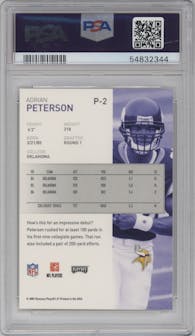 Adrian Peterson from the 2007 Playoff NFL Playoffs Preview set graded by PSA and given an overall grade of 10.