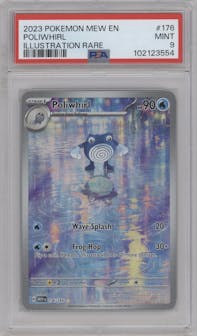 Poliwhirl from the 2023 Pokemon SV set graded by PSA and given an overall grade of 9.