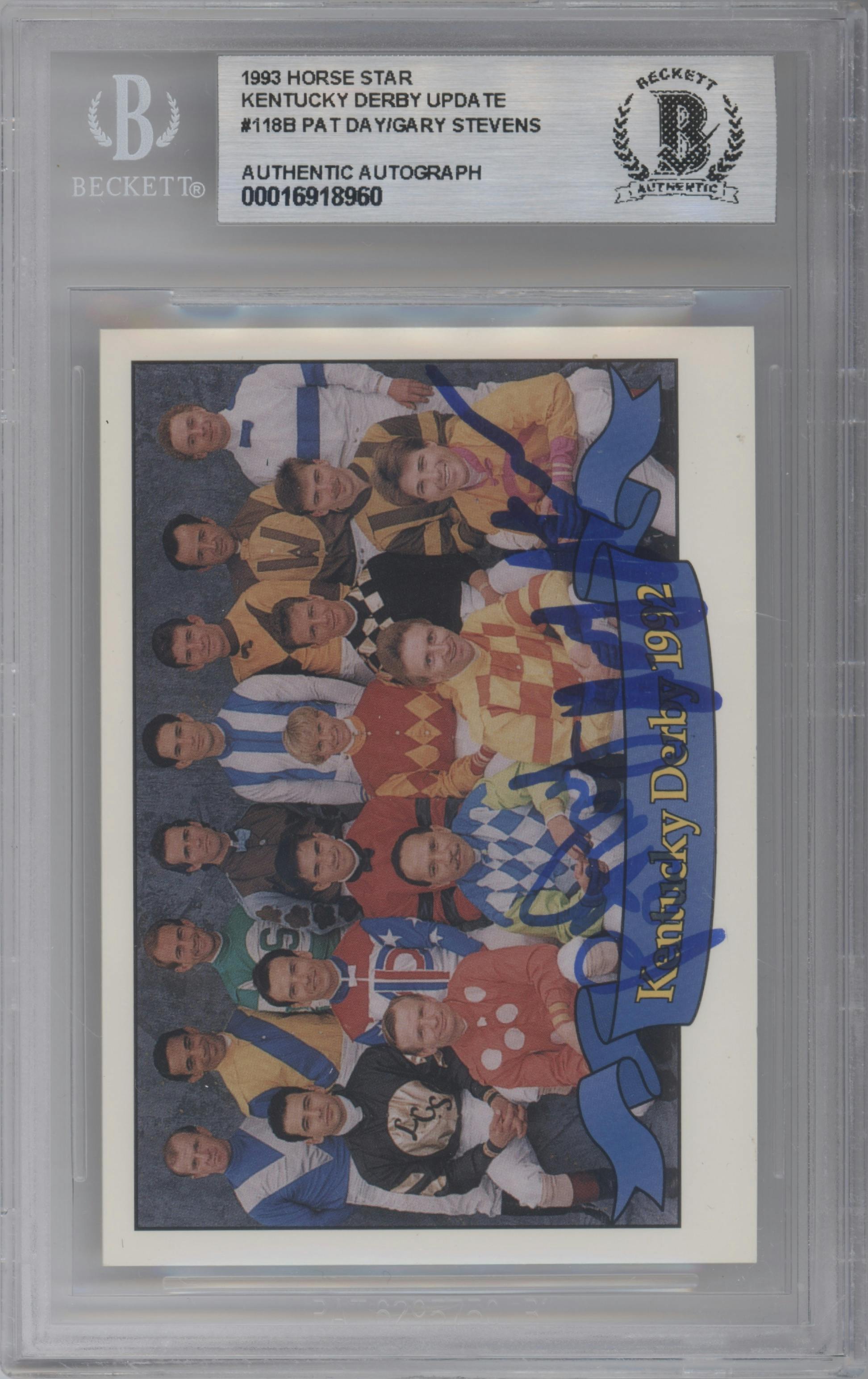 The Jockeys from the 1993 Horse Star 1992 Kentucky Derby Update set graded by Beckett.