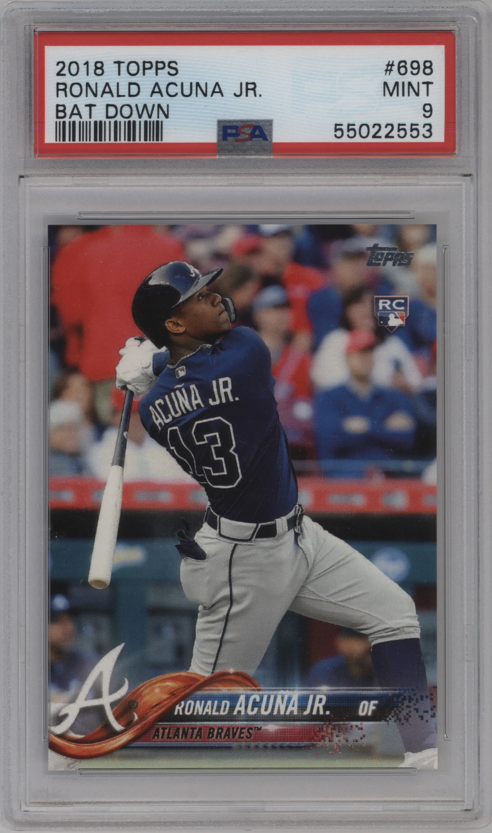 2018 Topps Series 2 Variation Ronald Acuna Jr. #698 PSA 9