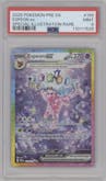 Espeon ex from the 2025 Pokemon SV set graded by PSA and given an overall grade of 9.