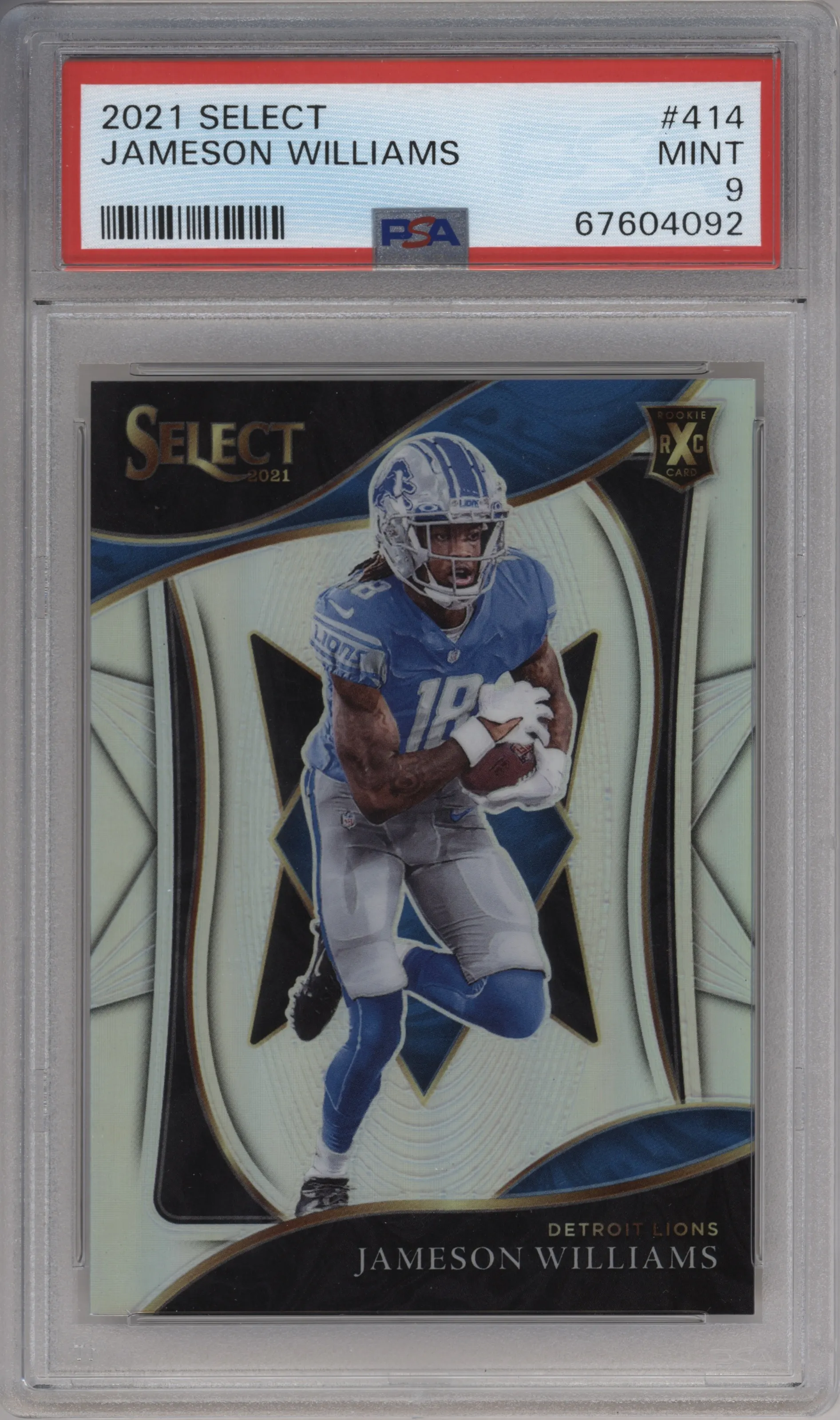 2021 Panini Select 2022 XRC Jameson Williams #414 PSA 9