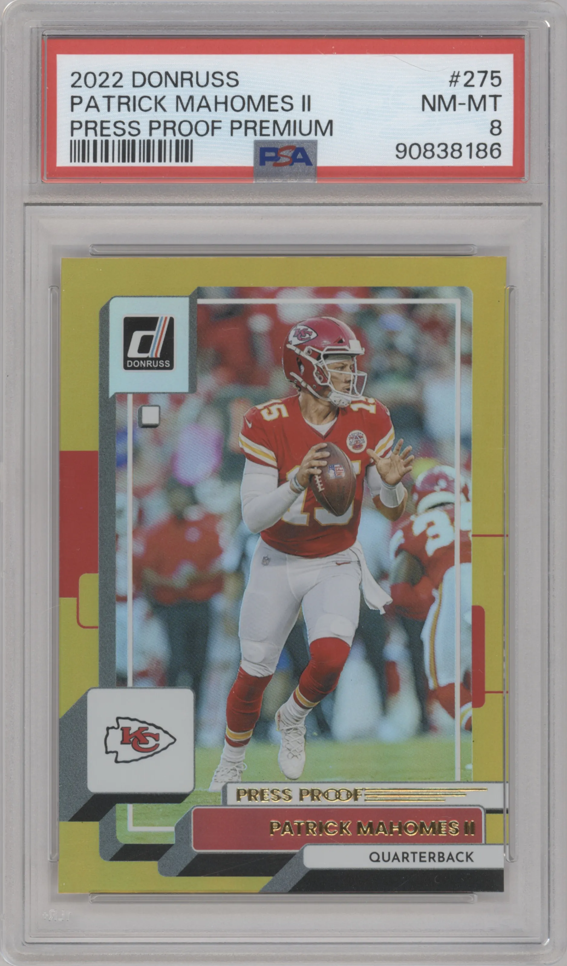 2022 Panini Donruss Patrick Mahomes II Press Proof Premium PSA 8