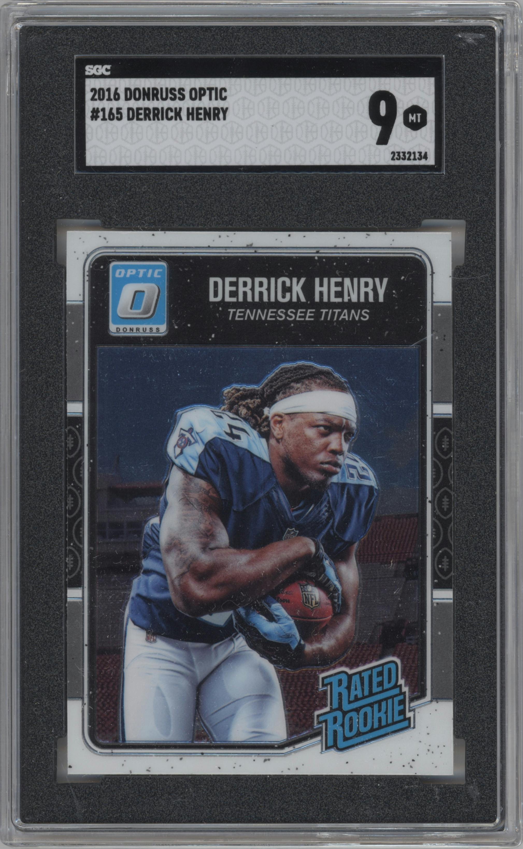 Derrick Henry from the 2016 Panini Donruss Optic set graded by SGC and given an overall grade of 9.