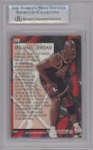 Michael Jordan from the 1996-97 Fleer Metal  set graded by Beckett and given an overall grade of 9.