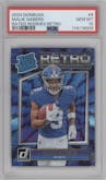 Malik Nabers from the 2024 Donruss set graded by PSA and given an overall grade of 10.