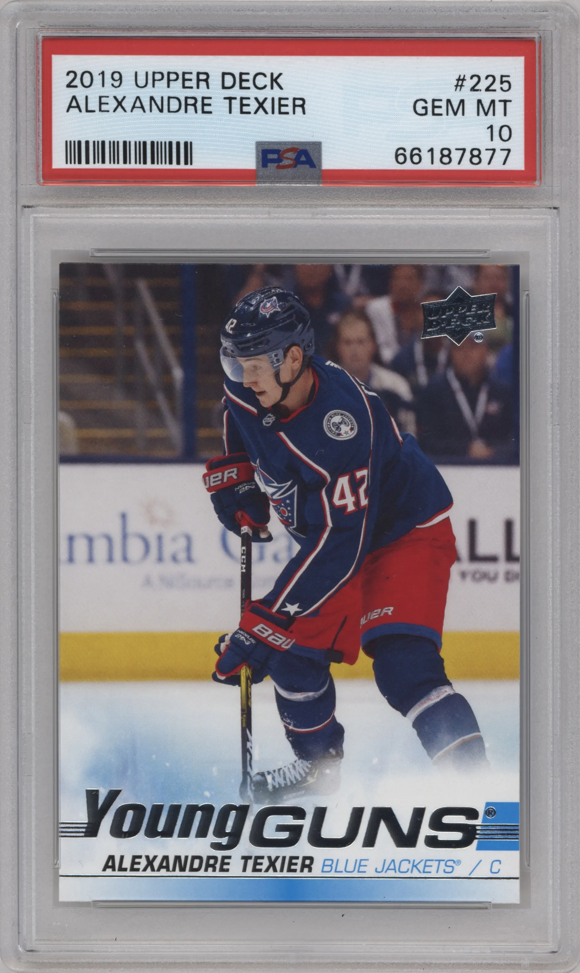 2019 Upper Deck Young Guns Alexandre Texier #225 PSA 10