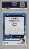 Caleb Williams from the 2024 Donruss set graded by PSA and given an overall grade of 10.
