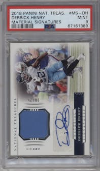 Derrick Henry from the 2018 Panini National Treasures set graded by PSA and given an overall grade of 9.