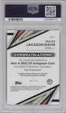 Trayce Jackson-Davis from the 2022-23 Bowman University Best set featuring a Gold Lava Refractor parallel graded by PSA and given an overall grade of 10.