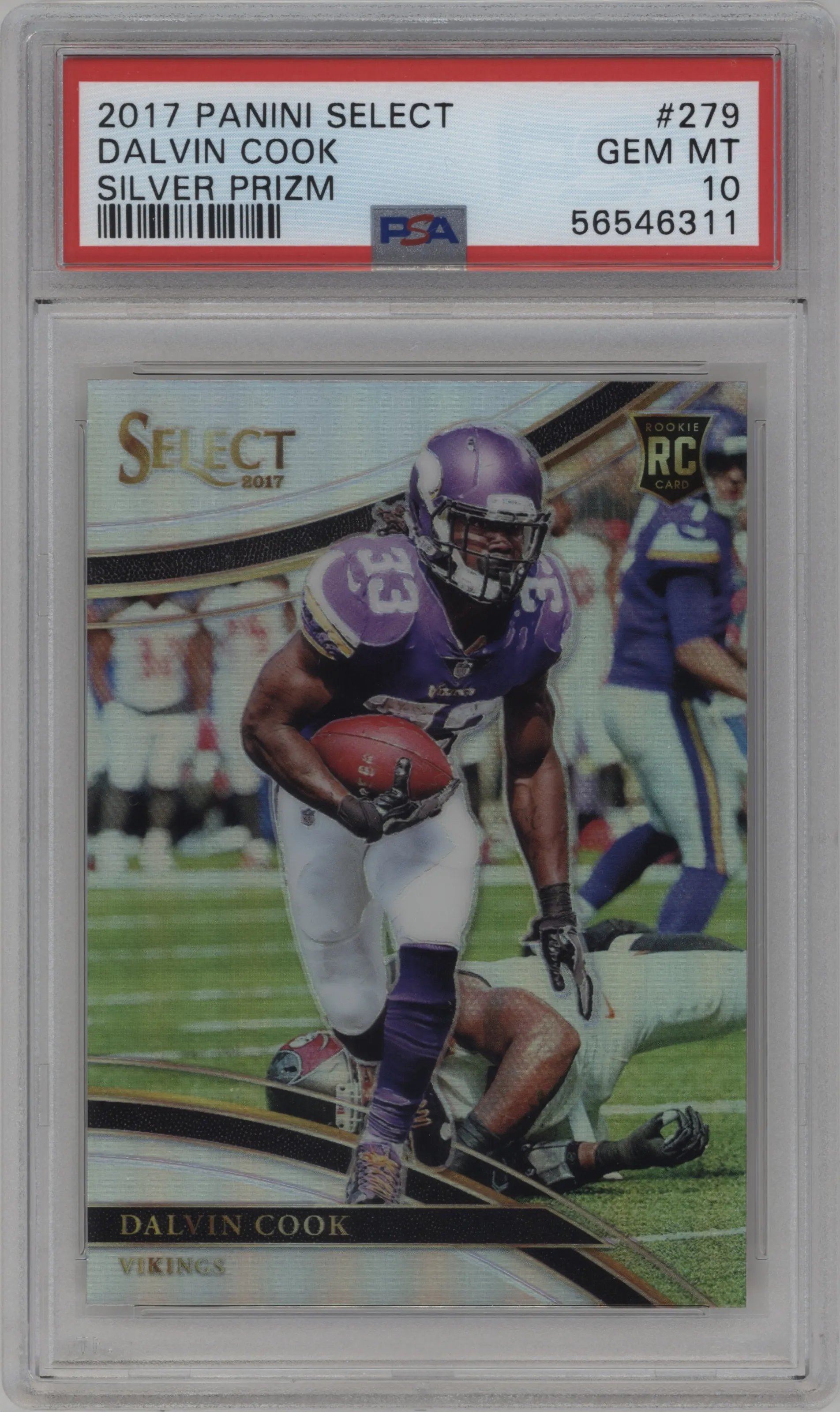 2017 Panini Select Field Lvl. Dalvin Cook Silver Prizm PSA 10