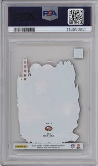 Joe Montana from the 2023 Clearly Donruss set graded by PSA and given an overall grade of 9.