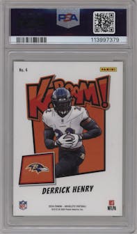 Derrick Henry from the 2024 Panini Absolute set graded by PSA and given an overall grade of 9.