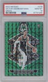 Victor Wembanyama from the 2023-24 Panini Mosaic set featuring a Green Mosaic parallel graded by PSA and given an overall grade of 10.
