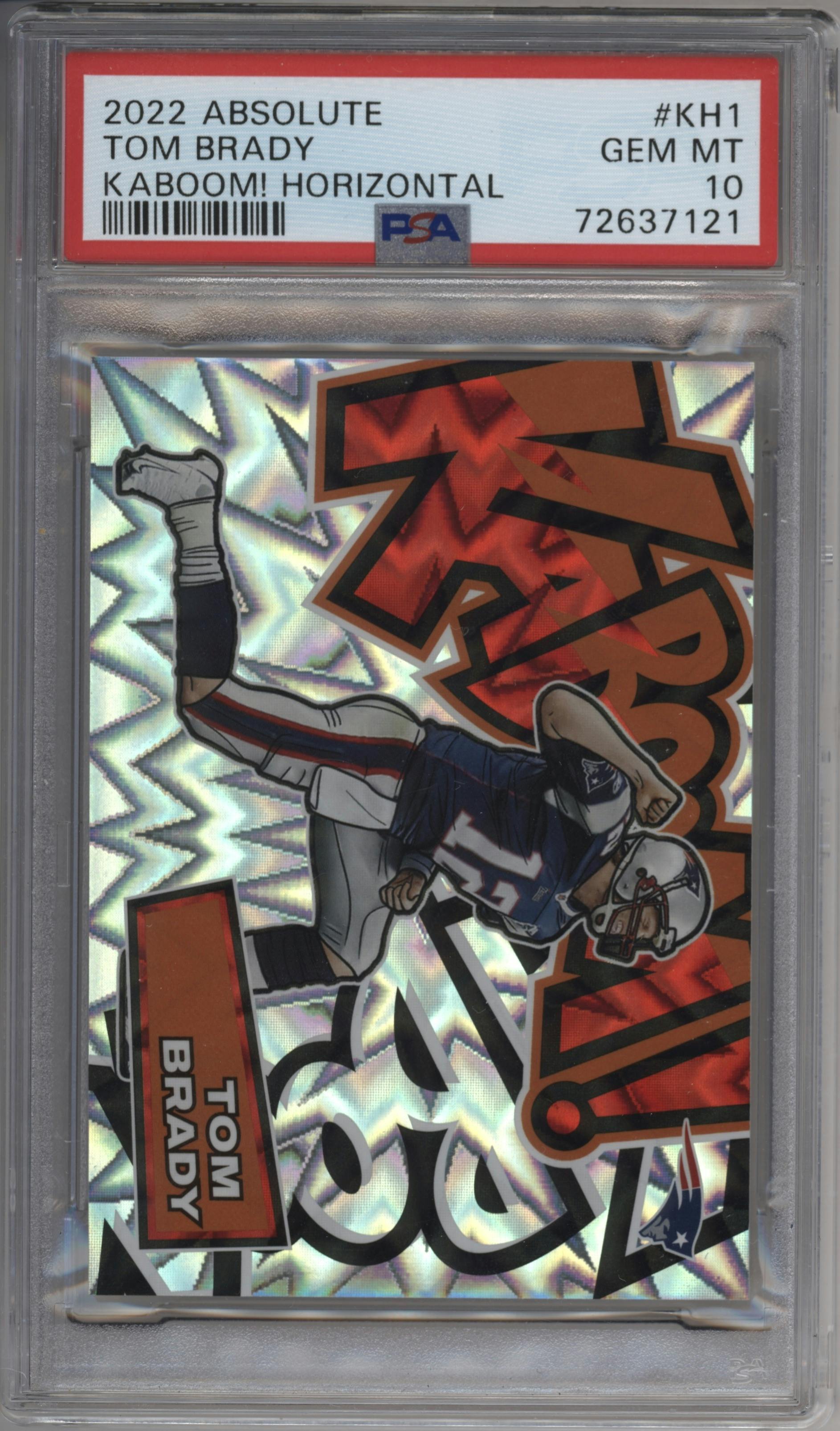  Tom Brady  from the 2022 Panini Absolute set graded by PSA and given an overall grade of 10.