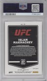 Islam Makhachev from the 2022 Donruss Optic UFC set featuring a Photon parallel graded by PSA and given an overall grade of 9.