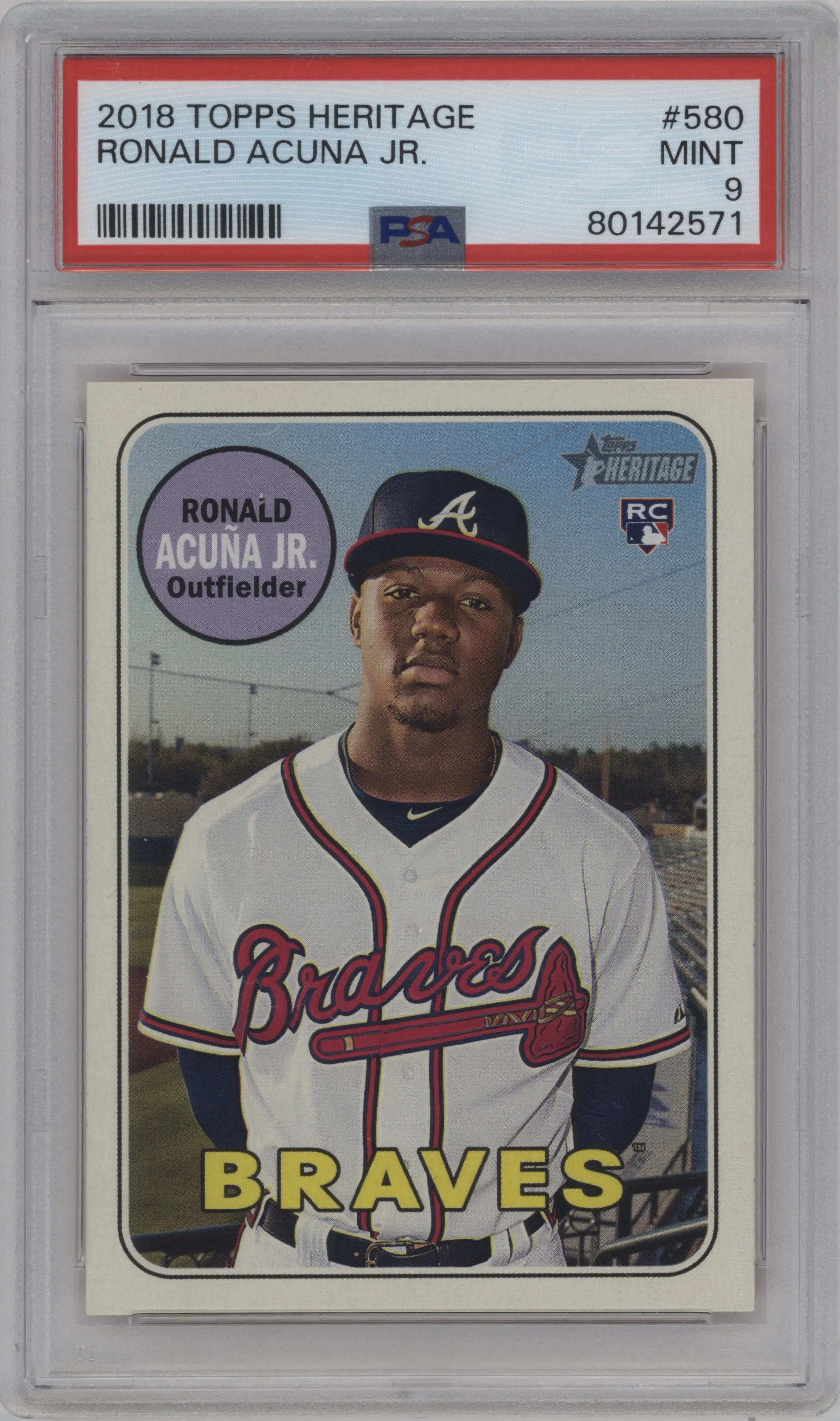 2018 Topps Heritage High Number Ronald Acuna Jr. PSA 9