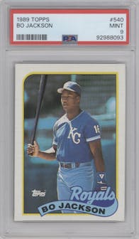 Bo Jackson from the 1989 Topps set graded by PSA and given an overall grade of 9.