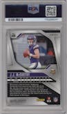 J.J. McCarthy from the 2024 Panini Prizm set featuring a Disco parallel graded by PSA and given an overall grade of 10.