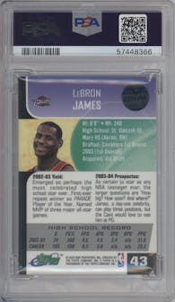 LeBron James from the 2003-04 Topps eTopps set graded by PSA and given an overall grade of 9.