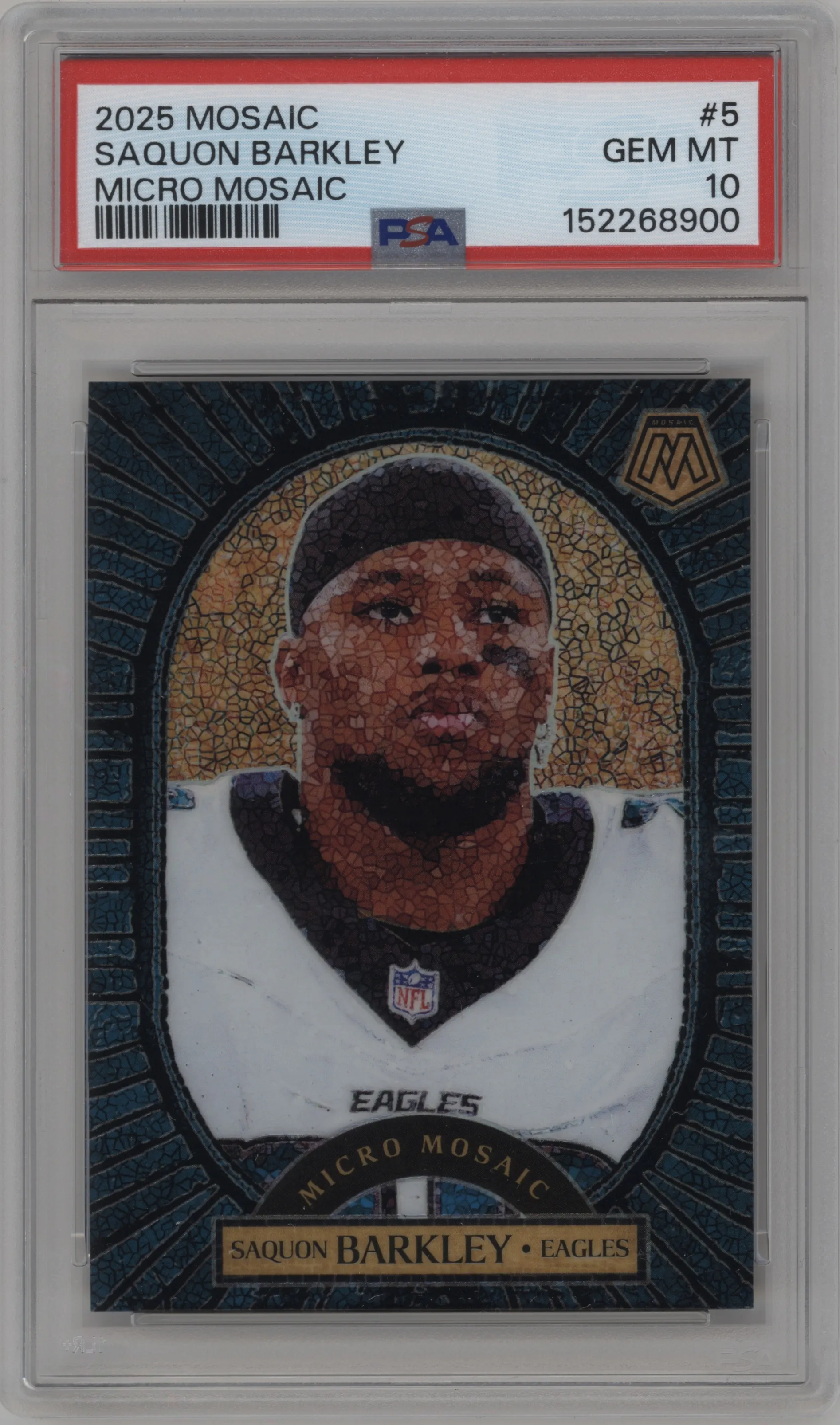2025 Panini Mosaic Micro Mosaic Saquon Barkley #5 PSA 10