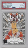 LeBron James from the 2023-24 Panini Donruss set graded by PSA and given an overall grade of 10.