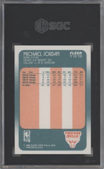 Michael Jordan from the 1988-89 Fleer set graded by SGC and given an overall grade of 8.5.