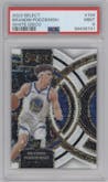 Brandin Podziemski from the 2023-24 Panini Select  set featuring a White Disco  parallel graded by PSA and given an overall grade of 9.