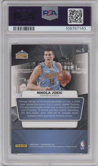 Nikola Jokic from the 2016 Panini National Convention VIP set graded by PSA and given an overall grade of 10.