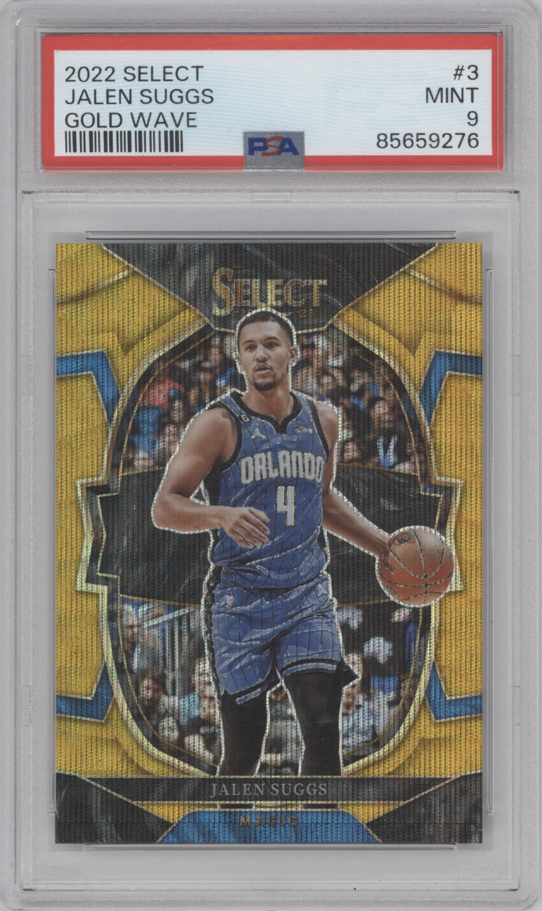 2022 Panini Select Jalen Suggs Gold Wave #3 PSA 9