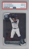 Julio Rodriguez from the 2022 Bowman set graded by PSA and given an overall grade of 10.