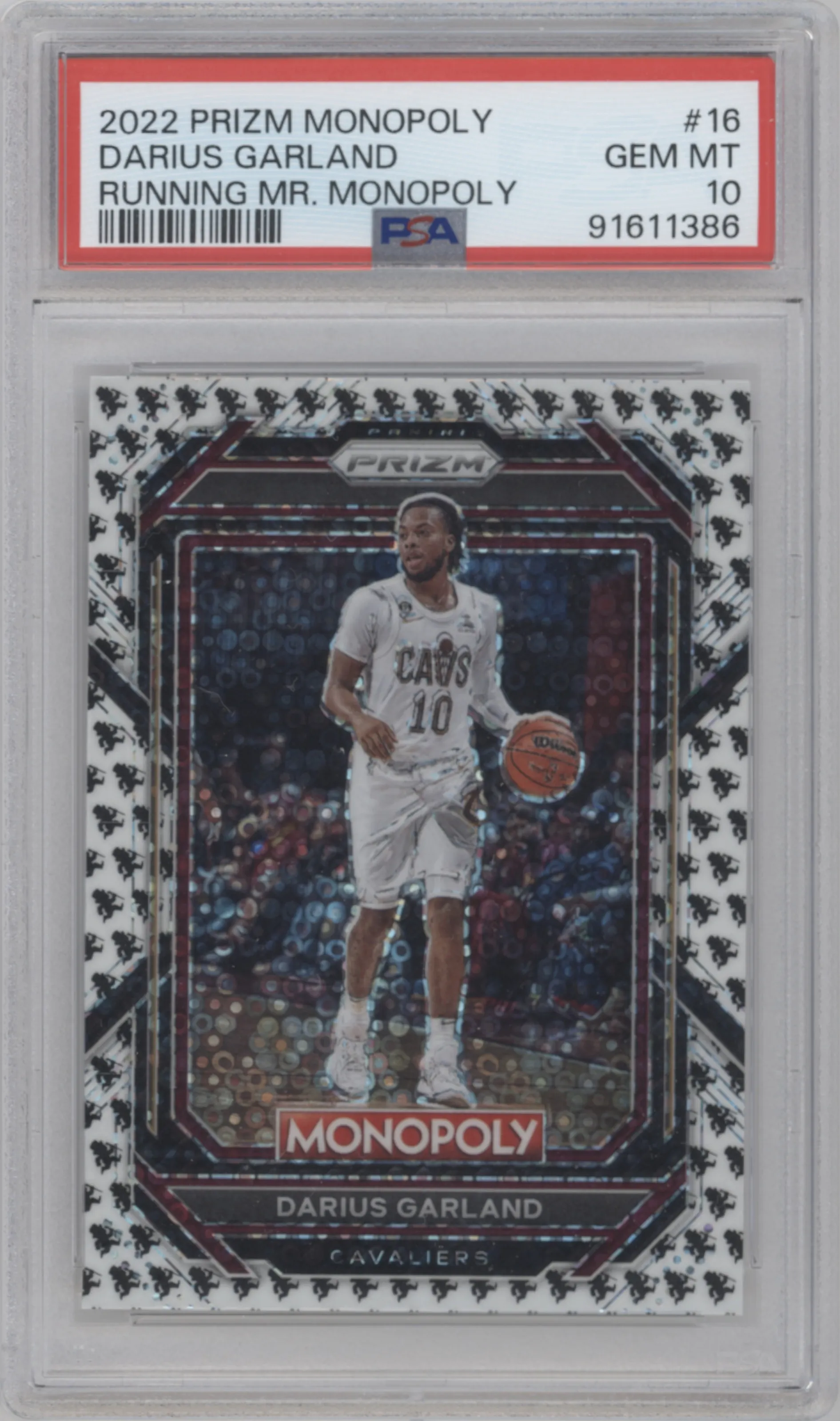 2022 Panini Prizm Monopoly Darius Garland Running Mr. Monopoly #16 PSA 10