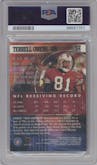 Terrell Owens from the 2000 Topps Finest set featuring a Gold Refractor parallel graded by PSA and given an overall grade of 9.