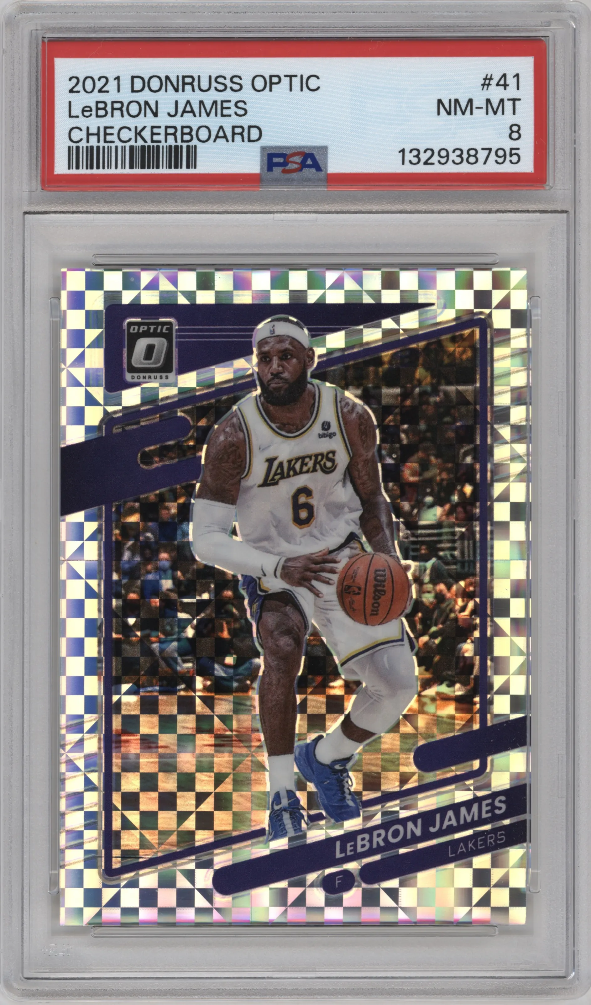 2021 Panini Donruss Optic LeBron James Checkerboard PSA 8