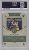 Drake London from the 2022 Panini Legacy set featuring a Yellow Diamond parallel graded by PSA and given an overall grade of 10.